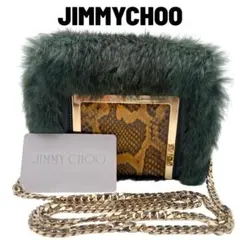 希少 JIMMYCHOO ジミーチュウ ファー パイソン ショルダーバッグのサムネイル