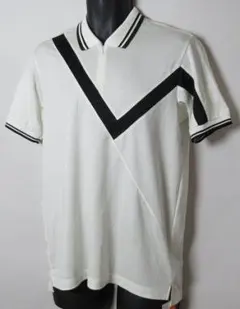 新品 ブラック&ホワイト ゴルフ　ジップアップ半袖シャツ/メンズ/Lのサムネイル