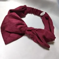 バーガンディ コーデュロイ ヘアバンド★ヘアアクセサリー No.e744
