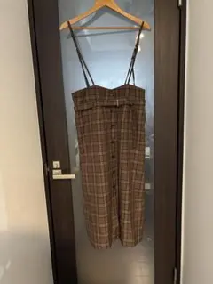 grove チェック柄　サス付きスカート　M