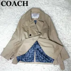 コーチ COACH トレンチコート シグネチャー ベルト レディース M 茶