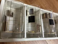 5個セット ゴールド格子模様 グラス