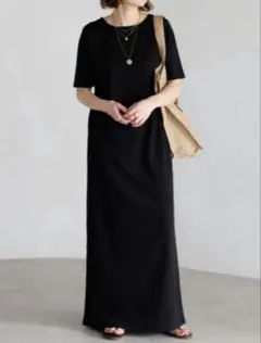 【新品】BONJOUR SAGAN 【接触冷感】前後2WAYリブカットワンピース