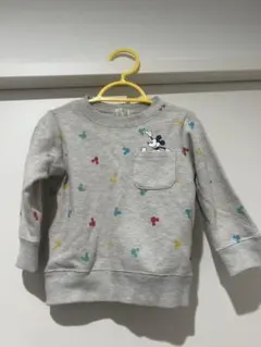 ミッキー トレーナー 80cm グレー 白