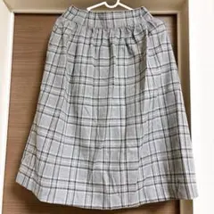 earth music＆ecology スカート　膝丈　チェック　フリー　ゴム