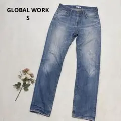 グローバルワーク ストレートデニム ジーンズ ジーパン カジュアル ブルー S