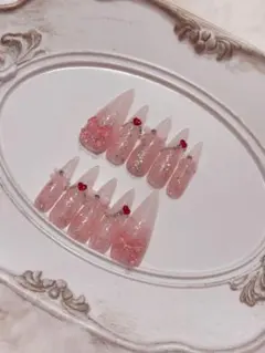 ♡現品♡ ネイルチップ┆ワンホン　韓国　ちゅるん　量産型