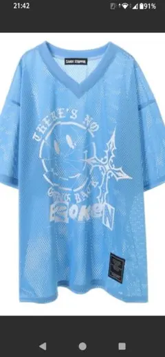 新品CANDY STRIPPER メッシュTシャツ ライトブルーのサムネイル