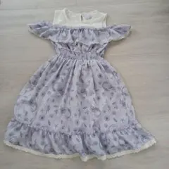 アクシーズファム　オフショル　140　ノースリーブ薄紫色ワンピース