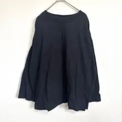 グローバルワーク　チャンピオン　七分袖Tシャツ　ロンT ロゴ刺繍　ブラック 良品