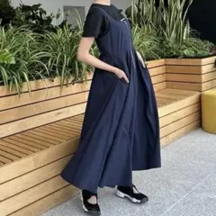 Re:poris　#27時のシンデレラ　フロントジップ　ジャンスカ　ネイビー　M