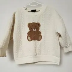 AEON☆長袖キルティング素材くまのトレーナー　80サイズ　ベビー