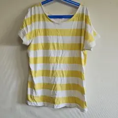 Chicpante Tfy 半袖Tシャツ　ボーダー　ストライプ　イエロー