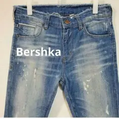 Bershka ベルシュカ ダメージ＆ペイント加工 デニム EUR36