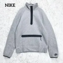 ナイキ　スウェット　グレー　長袖　ハーフジップ　ロゴ　ポケット　美品　スポーツのサムネイル