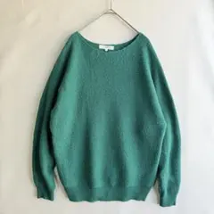 グローブ　レディース　ニット　セーター　スリット糸　M グリーン　ワールド