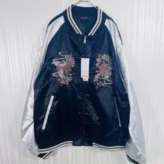 Jungle Storm スカジャン LL 新品 歌舞伎刺繍 和柄 菊 扇のサムネイル