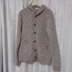 GU ジーユー　ニット　カーディガン　メンズ　フード付き