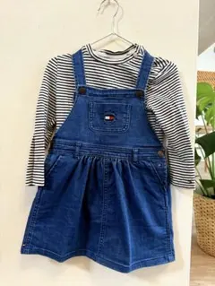 《２点SET》　トミーフィルフィガー　ジャンパースカート&長袖Tシャツ