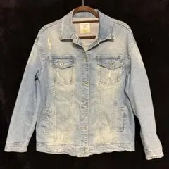 Stradivarius デニムジャケット ダメージ加工 Lサイズのサムネイル