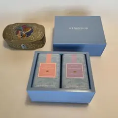 空缶セット(WEDGWOOD紅茶缶&ディズニー美女と野獣クッキー缶)