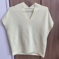 ソージュ soeju シアーショートスリーブコクーンニット　パステルイエロー