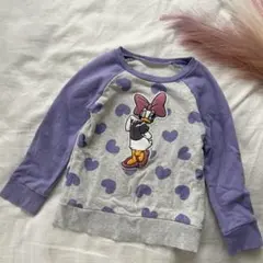 本日値下げ！美品120㎝デイジーダック トレーナー グレー紫ディズニー