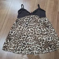 レオパード柄 ヒョウ柄 キャミソール ブラウン 平成 y2k グランジ