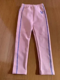 ピンク フリース ロングパンツ ストライプ