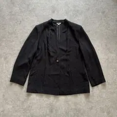 ノーカラージャケット 13AR 黒 フォーマル 冠婚葬祭 シンプル レディース