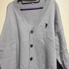 U.S. POLO ASSN. グレー Vネック カーディガン L