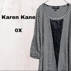 Karen Kane ストライプ チュニック 0X トップス 5分袖 ストライプ