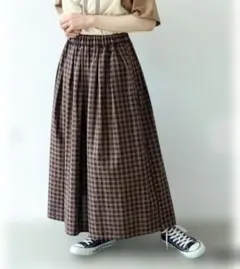 製品染め ギンガムチェックスカート