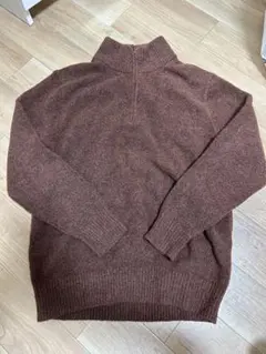 ブラウン ハイネック セーター L