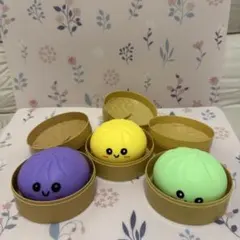中華まん スクイーズ 3個セット 蒸籠付き