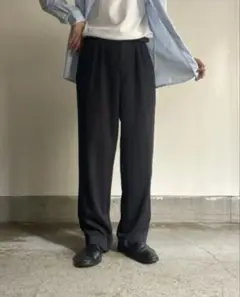 Euro Polyester 2tuck Trousers 実寸 W33L30