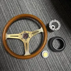 希少・当時物】EVA REGULUS ウッドステアリング ホーンボタン付き