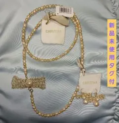 新品⭐CARUTINA リボンボウネックレス&ピアス(14Kゴールドフィルド)