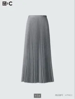 ユニクロc ユニクロシー UNIQLO:C プリーツロングスカート グレー M