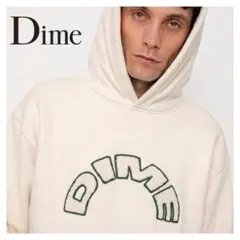 【Dime】ワッペン　立体アーチロゴ刺繍　裏起毛　プルオーバーパーカー