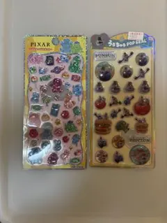 ピクサープチドロップステッカーシールとパペットスンスンうるちゅるPOPシール