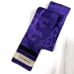 【美品】COACH バックチャーム　シルクスカーフ　スキニースカーフ　馬車柄のサムネイル