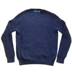 現行 POLO RALPH LAUREN コットンケーブルニット ネイビー S