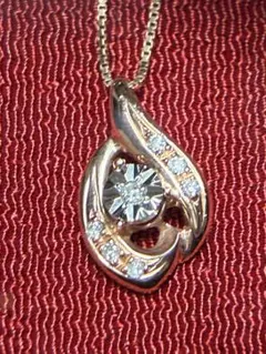 k10ピンクゴールド、ダイヤネックレス 刻印あり - メルカリ