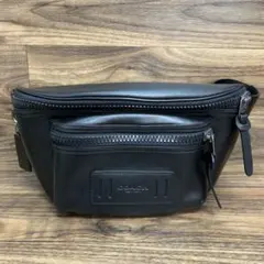 極美品 コーチ ボディバッグ レザー トラック ベルト バッグ 75776 黒