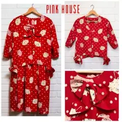 ☆希少☆ PINK HOUSE いちご さくらんぼ リボン ギャザー スカート