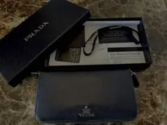 PRADA プラダ 長財布　サフィアーノ ラウンドファスナー ネイビー