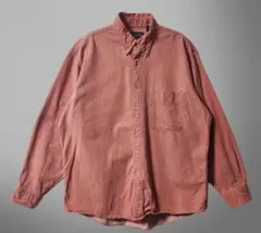 90s ​LANDS' END ランズエンド サーモンピンク 長袖シャツ　L