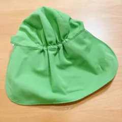 保育園 帽子 日よけ付き グリーン 緑 ゴム付き