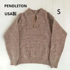 ペンドルトン　ベージュ ボタン付きニット